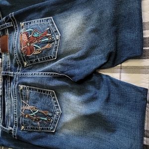 Miss Me Size Boot Jean 34 Saddle on pocket